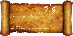 Turczer Géza névjegykártya